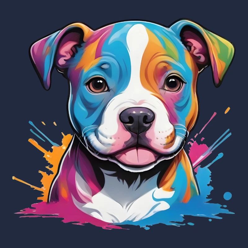 chiot boxer mignon dans une touche de couleur