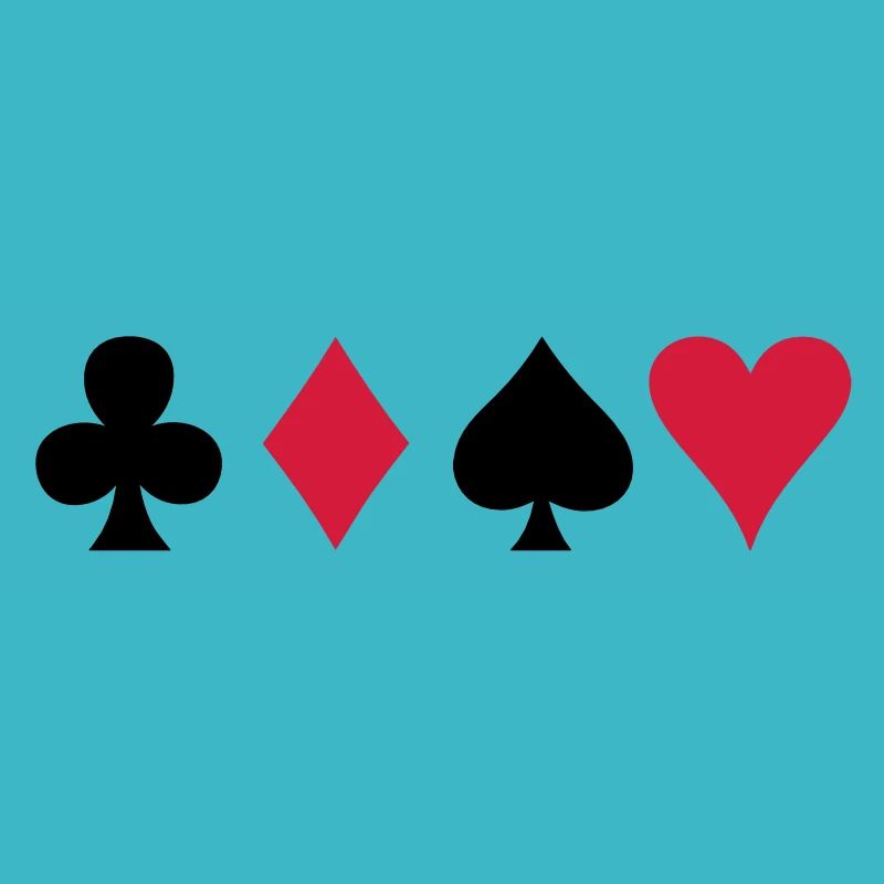 ALL FOUR poker cards card suits in a row