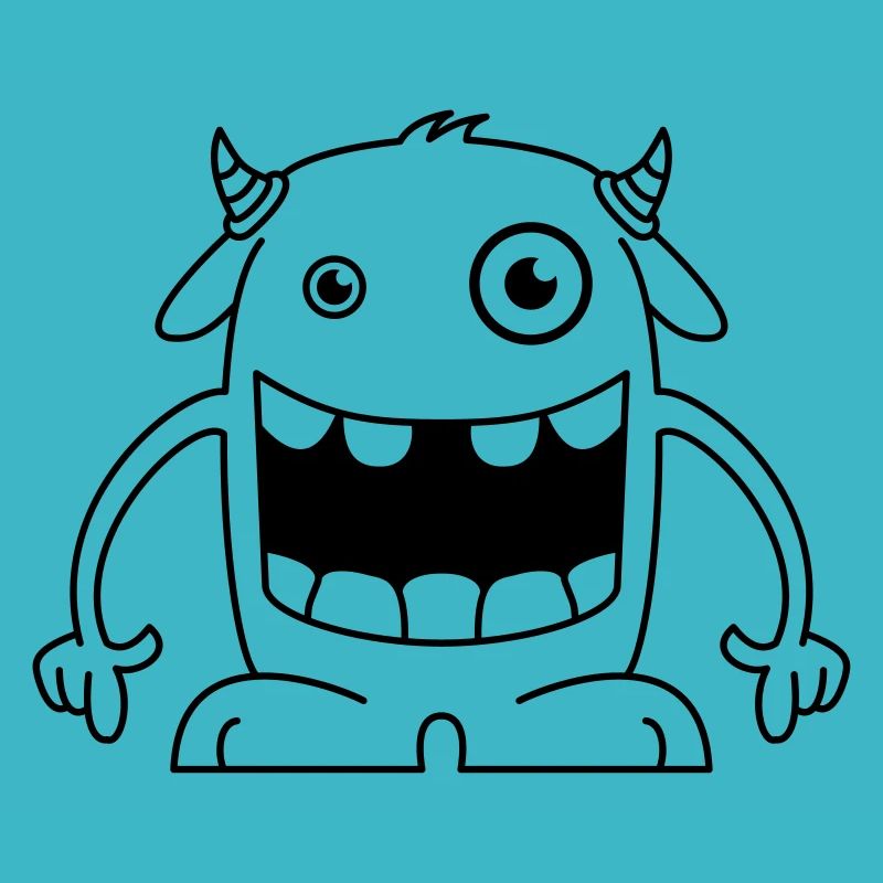 Funny monster with horns