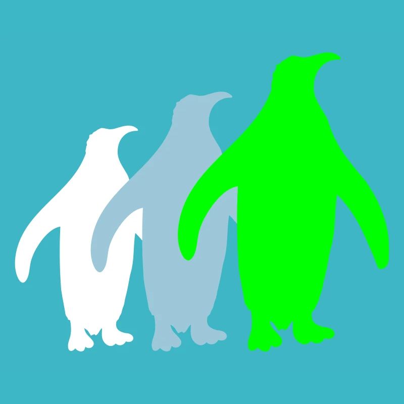 3 Silhouettes de pingouins Trois amis Équipe Rangée