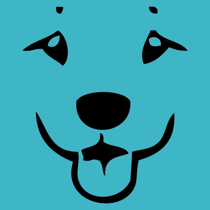 Visage de chien de dessin animé mignon