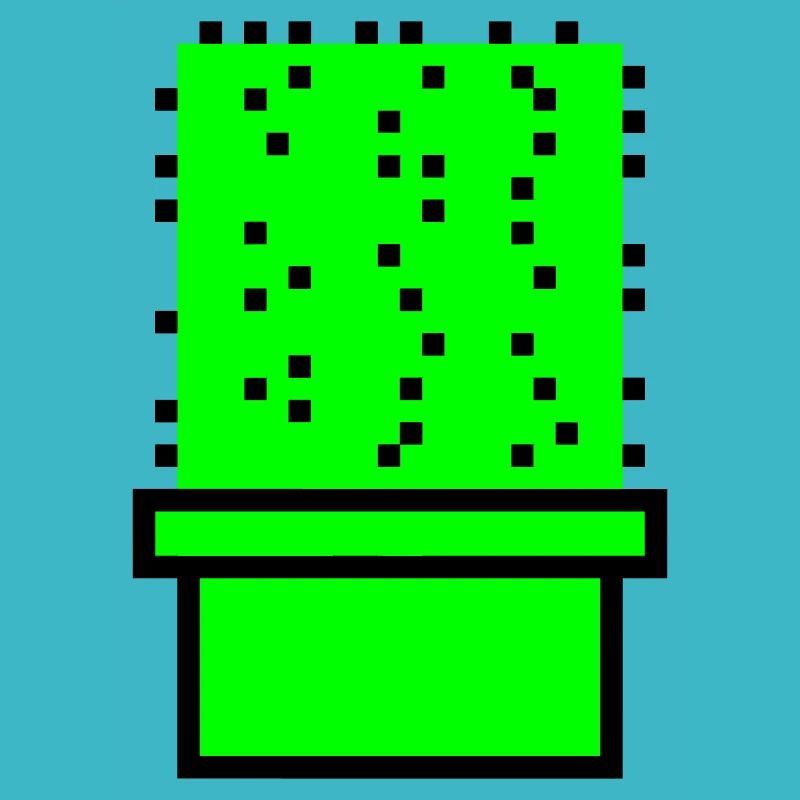 Cactus Cacti Retro Video Game Pixel Flower Pot