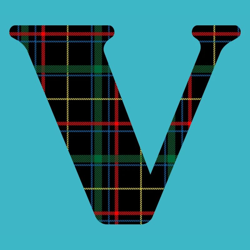 Monogramme v tartan écossais