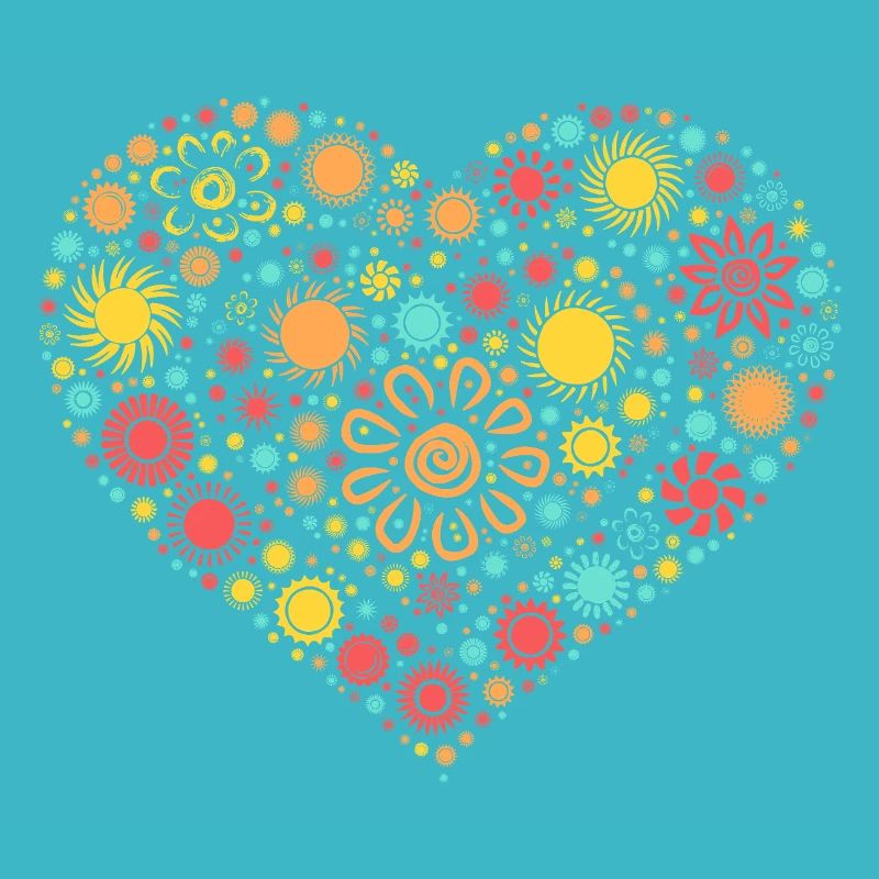 Sunshine Heart - Conception colorée de l’amour d’été