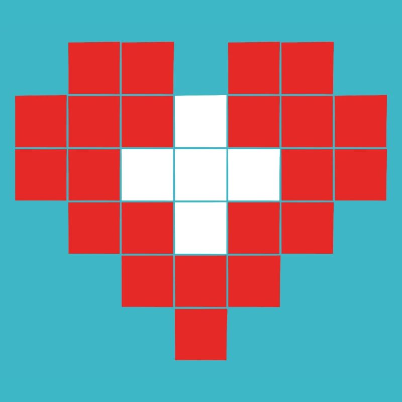 Pixel Herz Schweiz Flagge