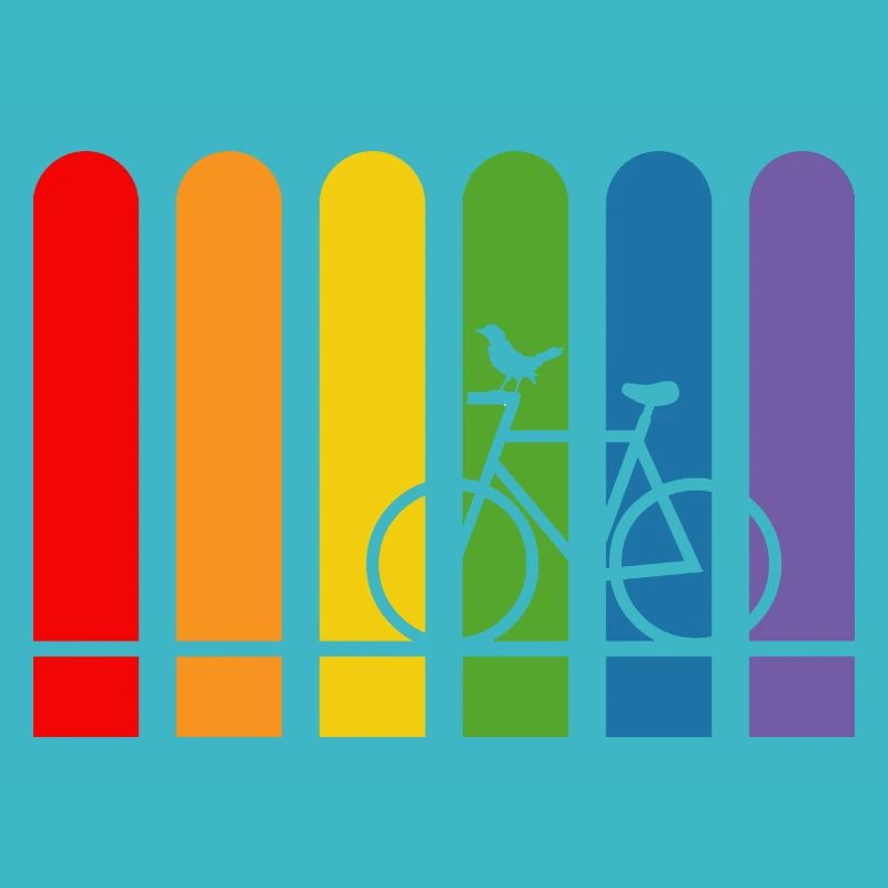 Vélo arc-en-ciel arrondi