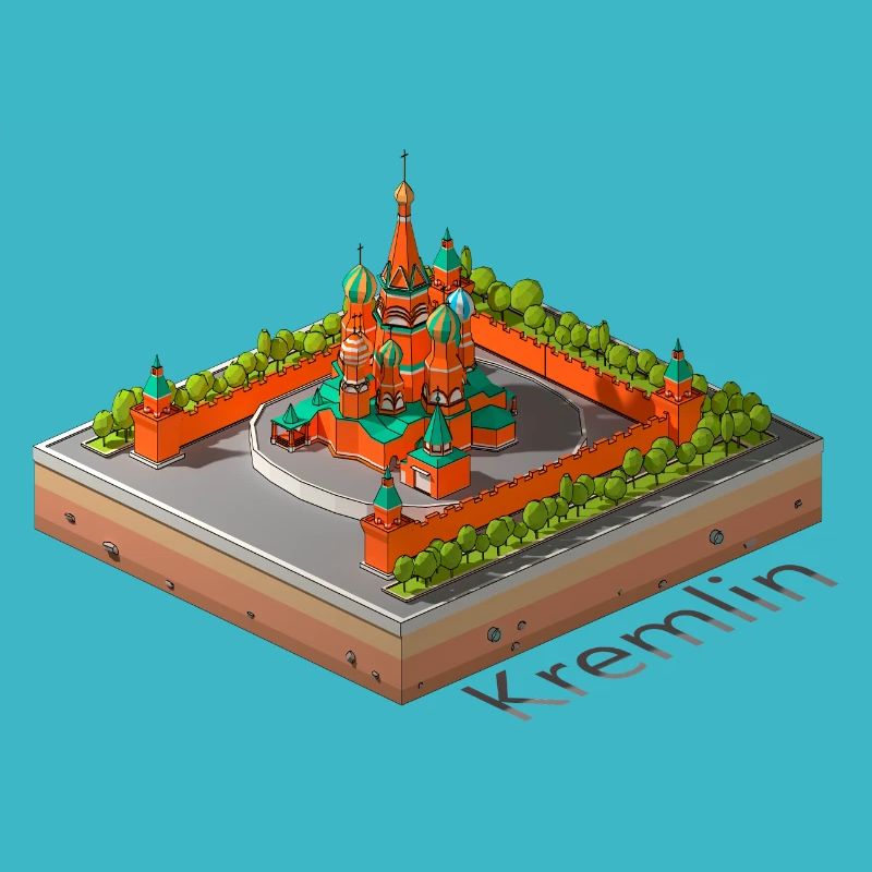 Low poly géométrique Le Kremlin