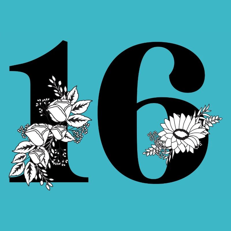 Nummer 16 Schwarze Blumen - 16. Blumenjubiläum