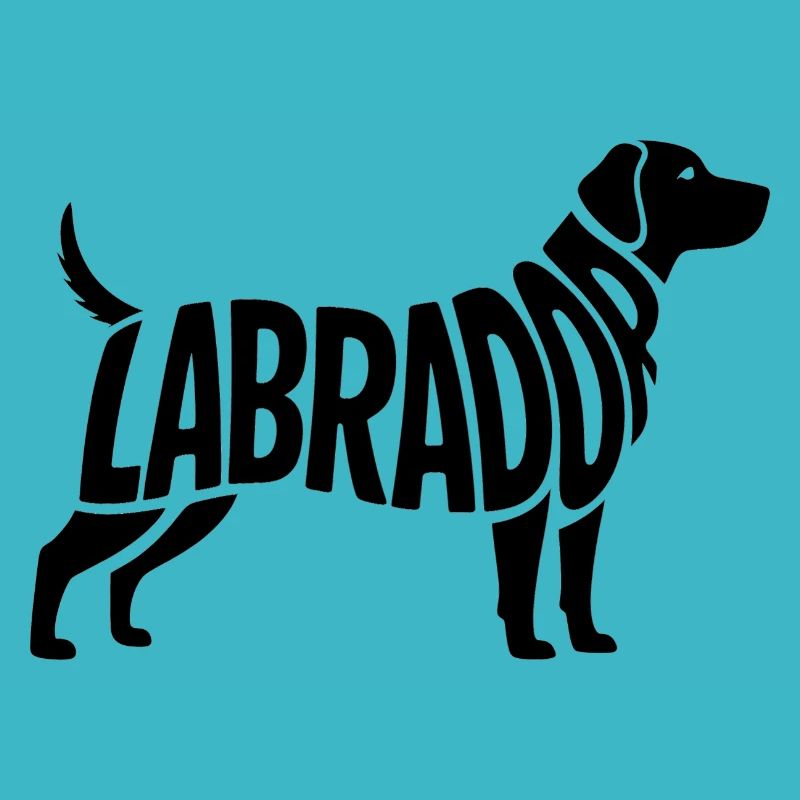 Labrador - Cute Dog Caligraphy Sticker