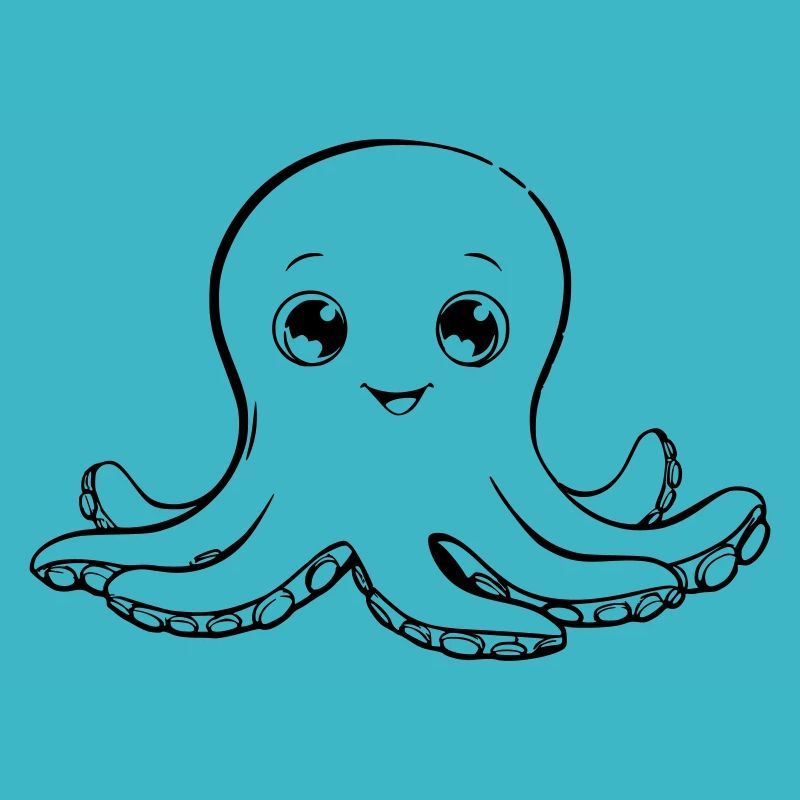 Cute okotpus as vector illustration