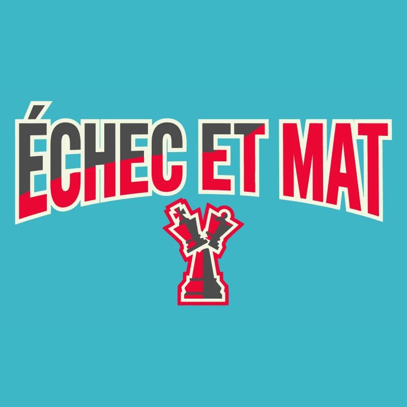Logo Échec et Mat Rouge Roi Noir en Difficulté