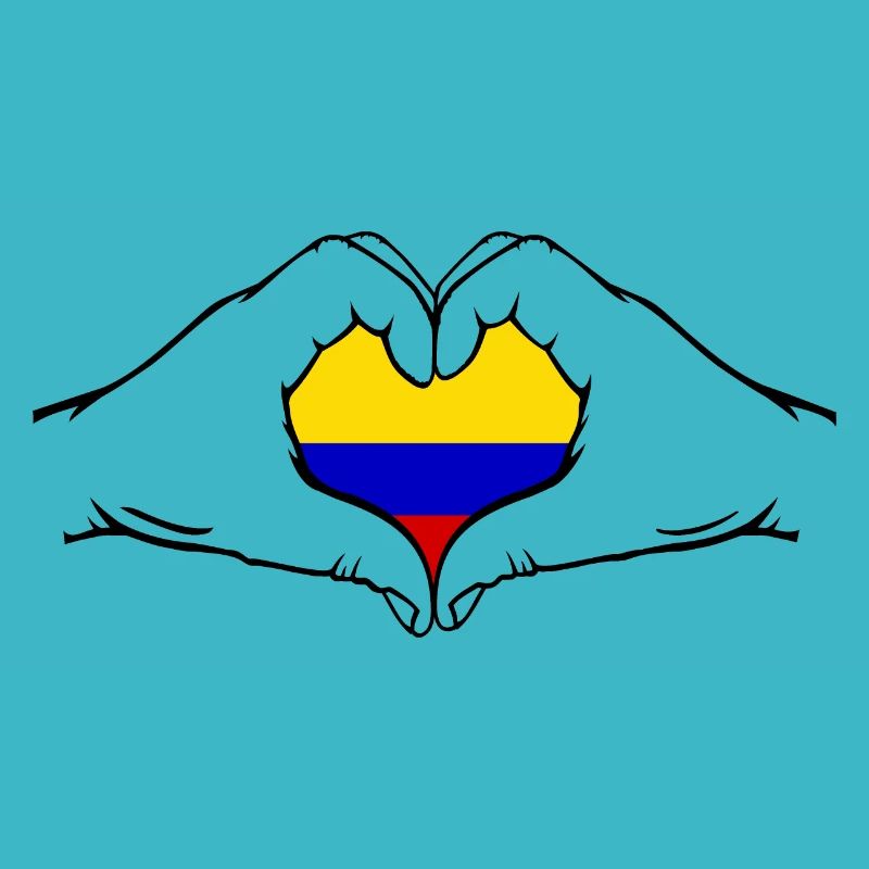 Kolumbien Flagge Herzform