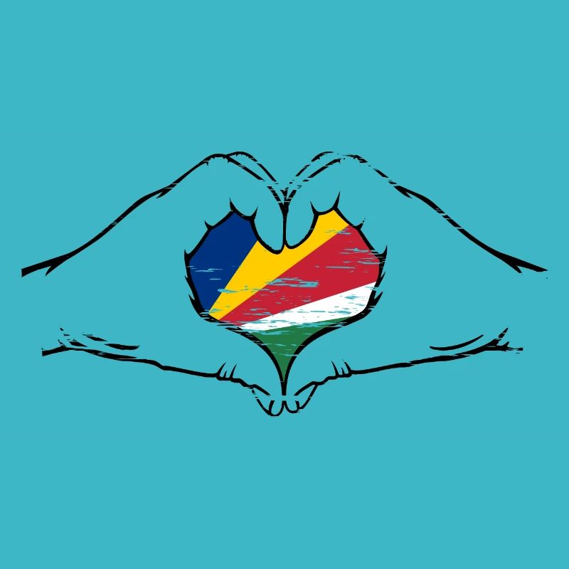 Seychelles flag heart shape used