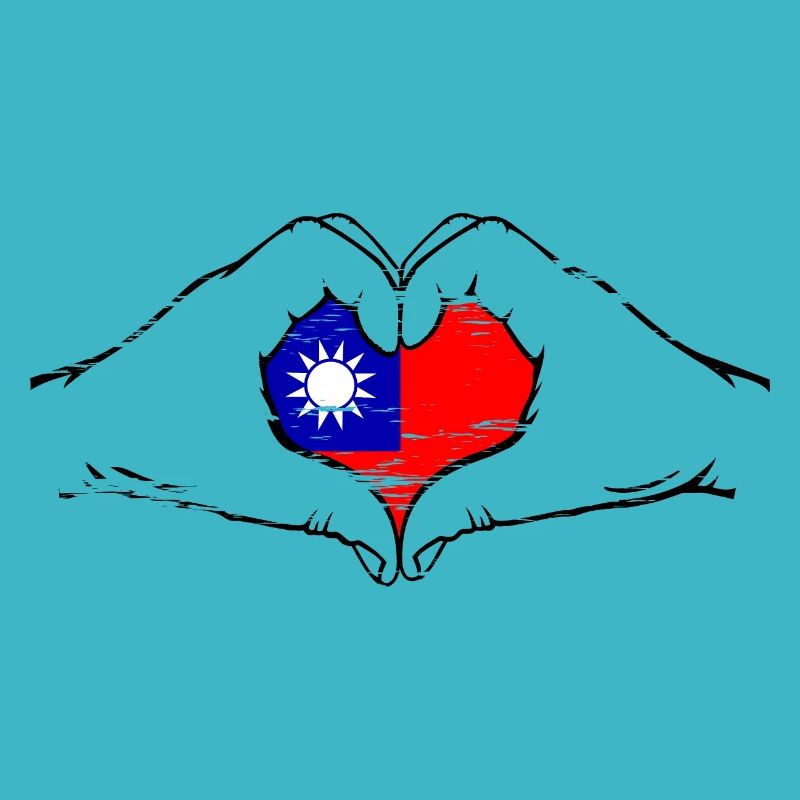 Drapeau de Taïwan en forme de coeur utilisé
