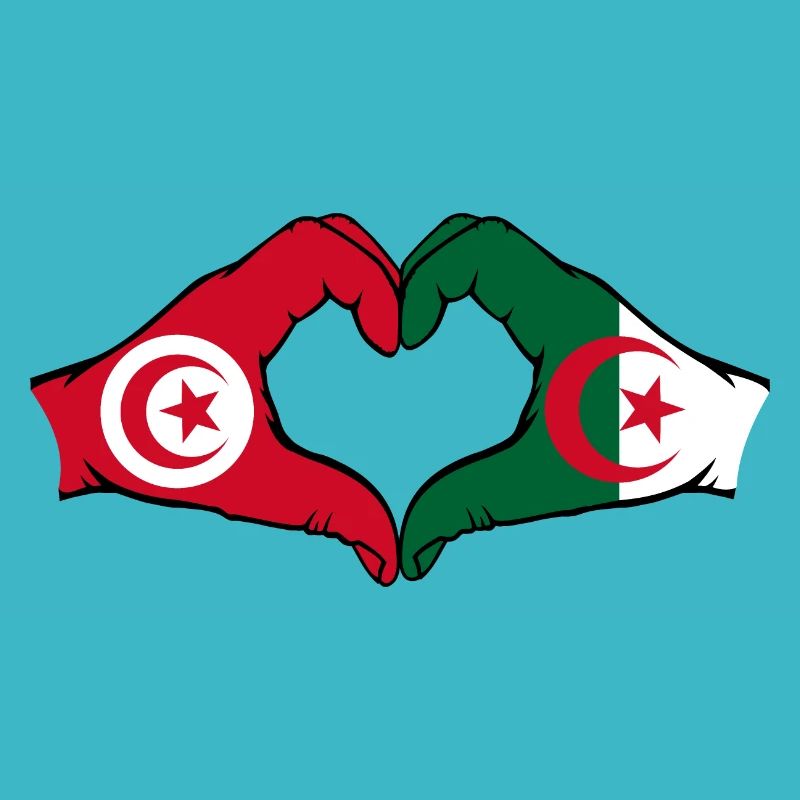 Tunisie Algérie Forme de coeur avec les mains