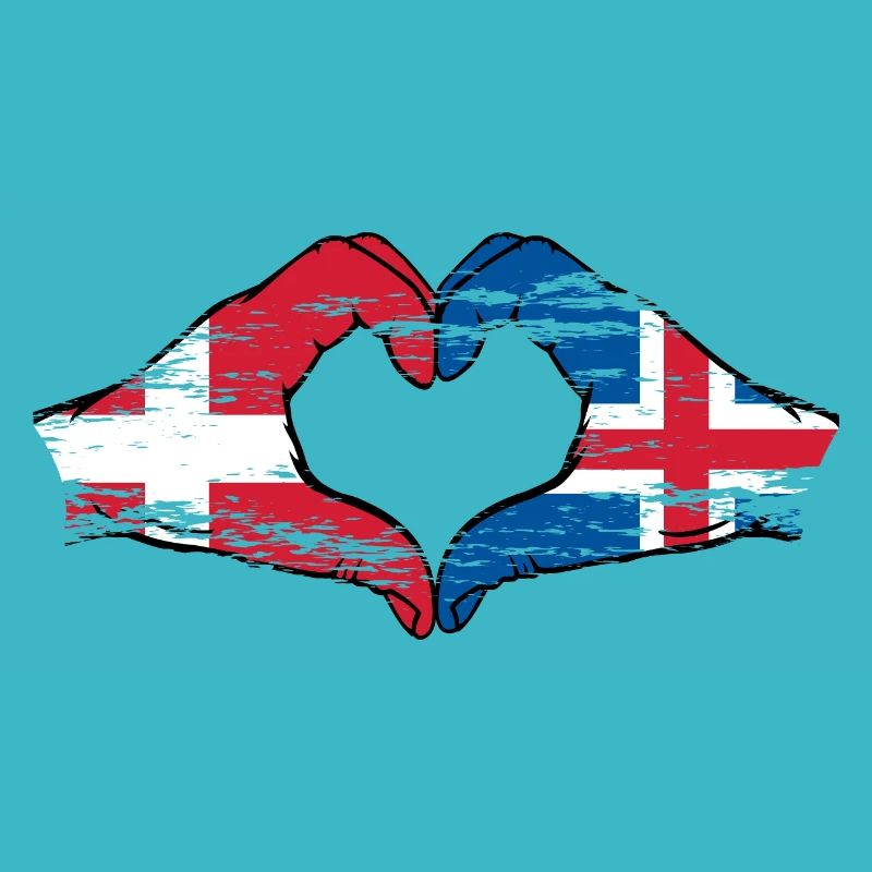 Danemark Islande forme de coeur avec des mains utilisées