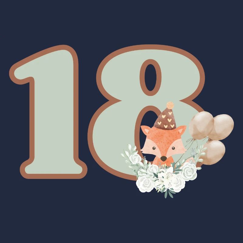 18e anniversaire renard fleurs