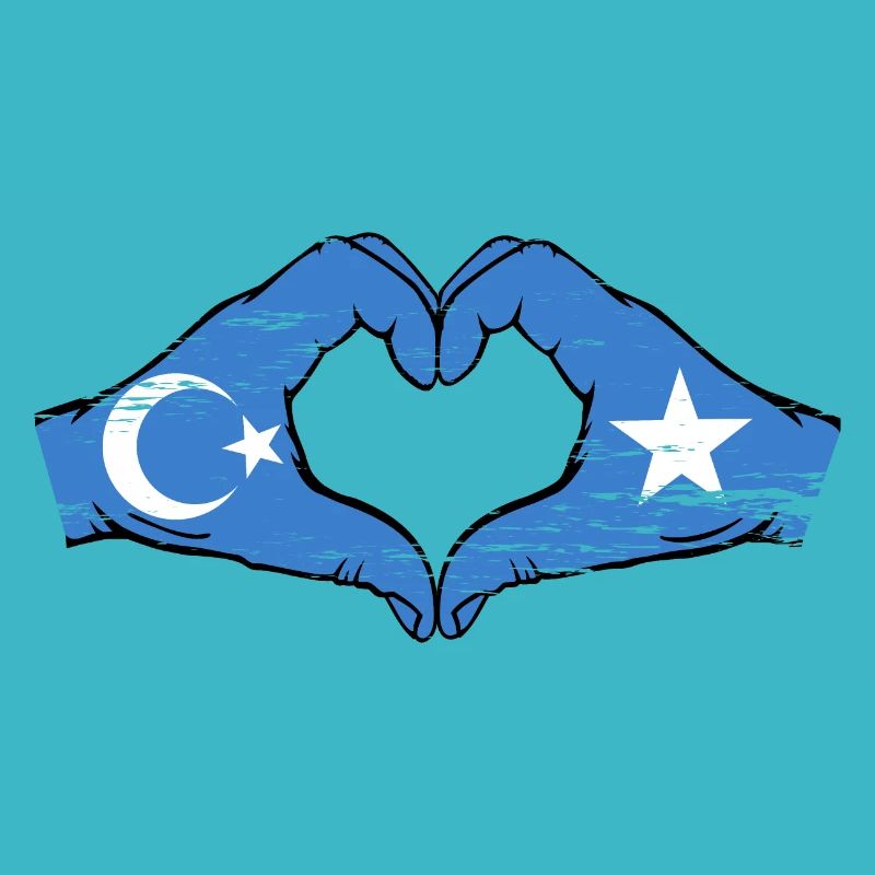 Uiguren Somalia Flagge Hände Herzform used