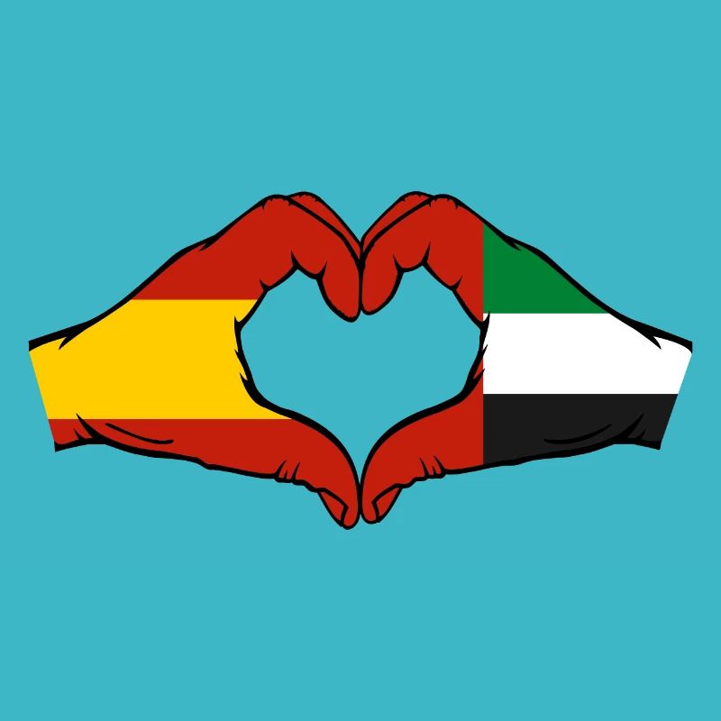Spain United Arab Emirates Flag