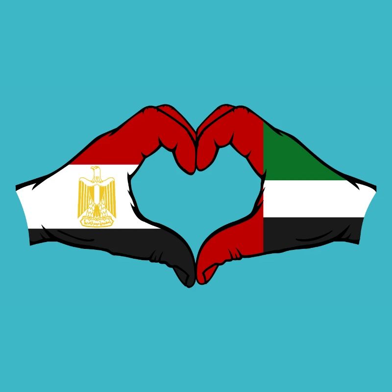 Égypte Émirats arabes unis Drapeau