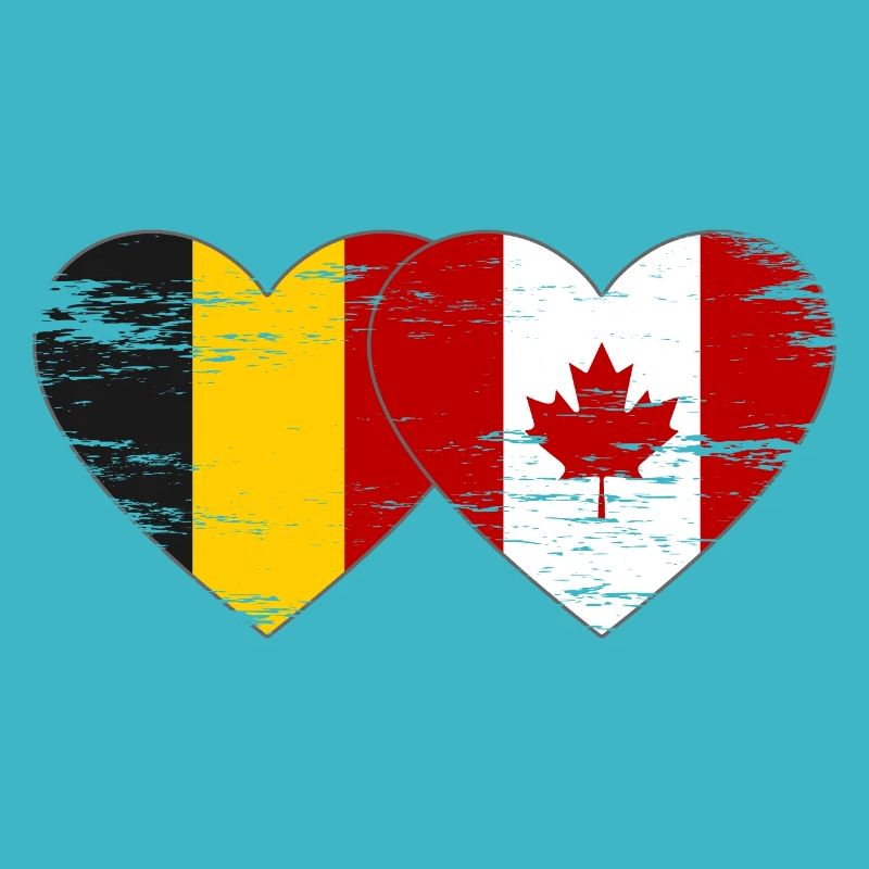 Belgique Canada Drapeau Coeur utilisé