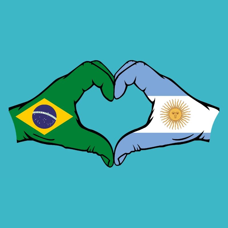 Brésil Argentine Drapeau Coeur