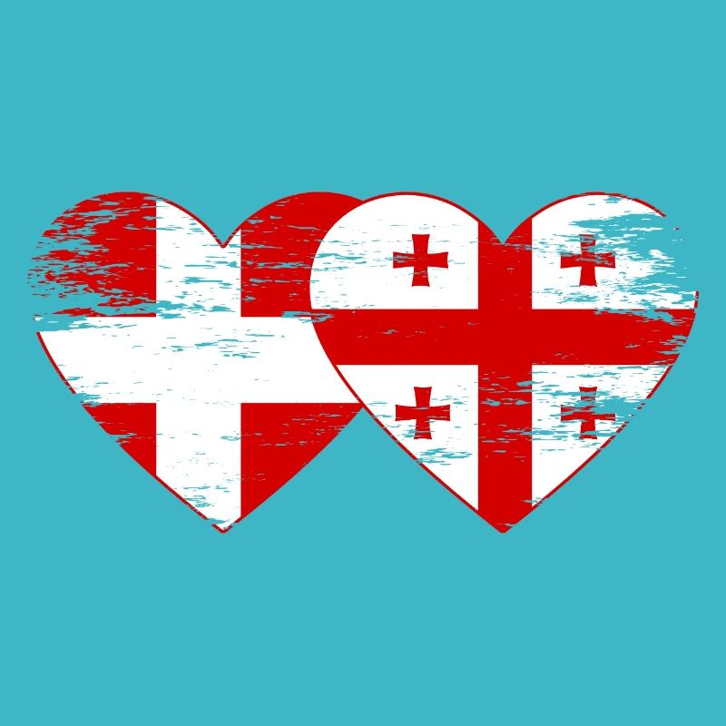 Danemark Géorgie drapeau coeur utilisé
