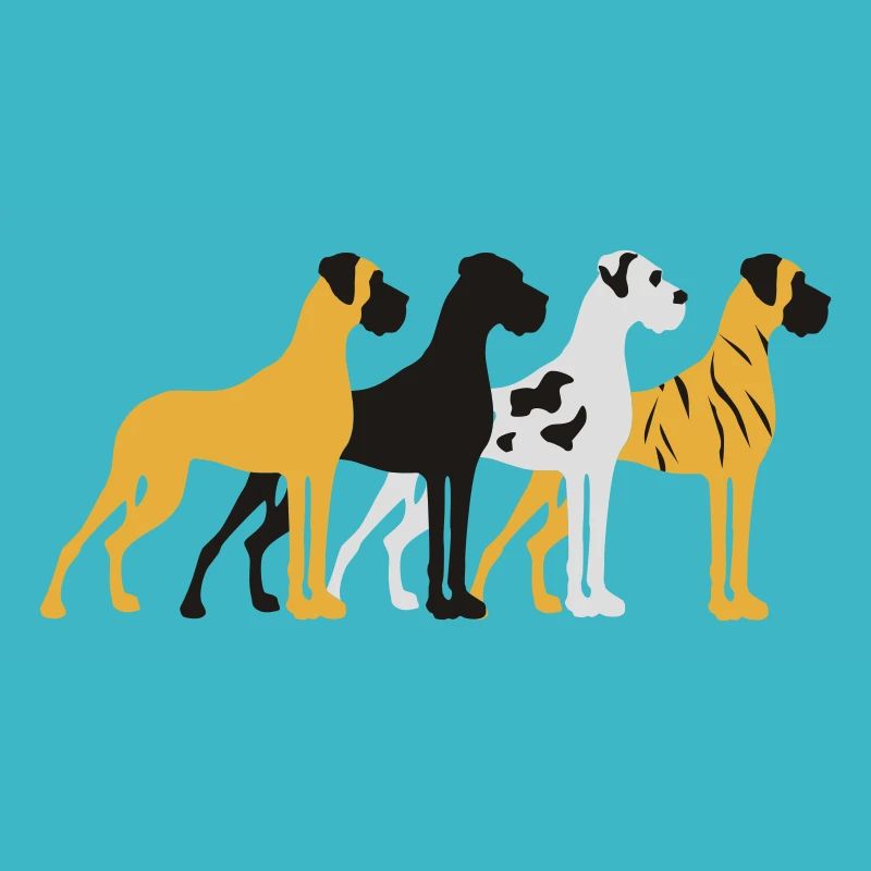 Vier Grundfarben Dogge