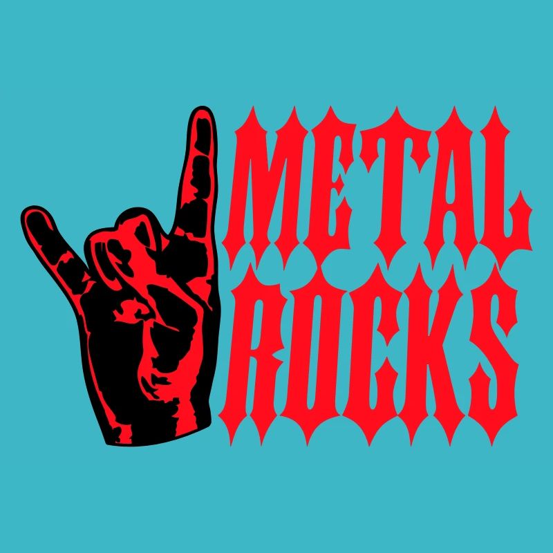 Heavy Metal Rocks Hard Rock Music Text Saying Logo