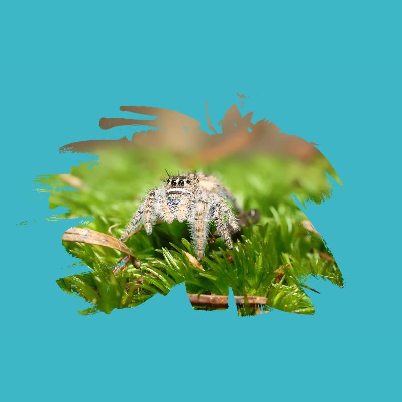 Phidippus texanus jumping spider, spring spinne.