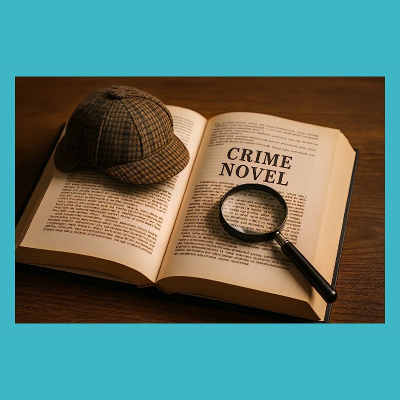 Book, magnifying glass and detective novel
