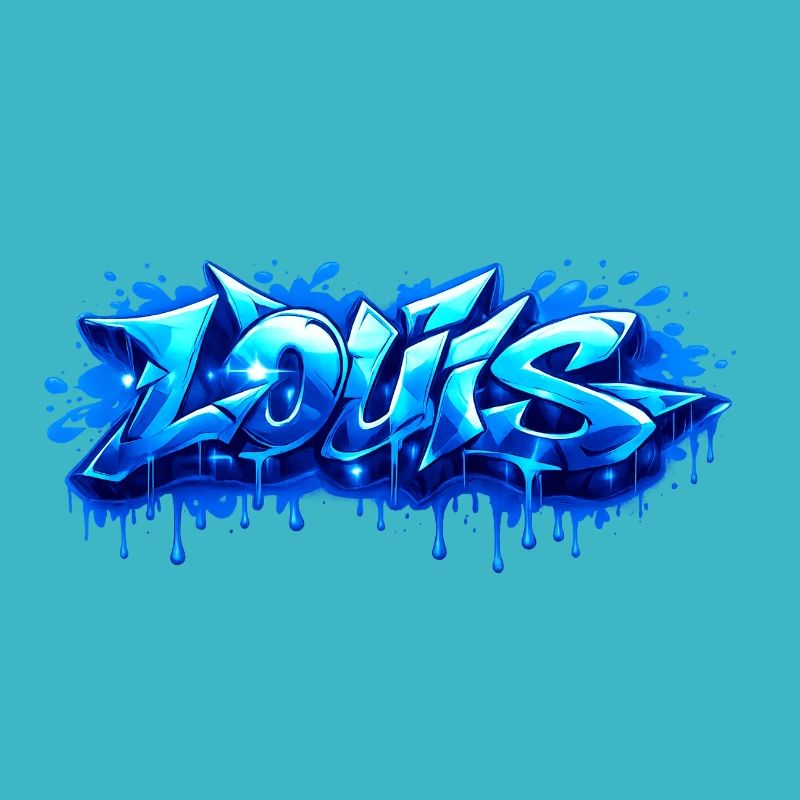 Graffiti  LOUIS Prénom cadeau idéal imprimable