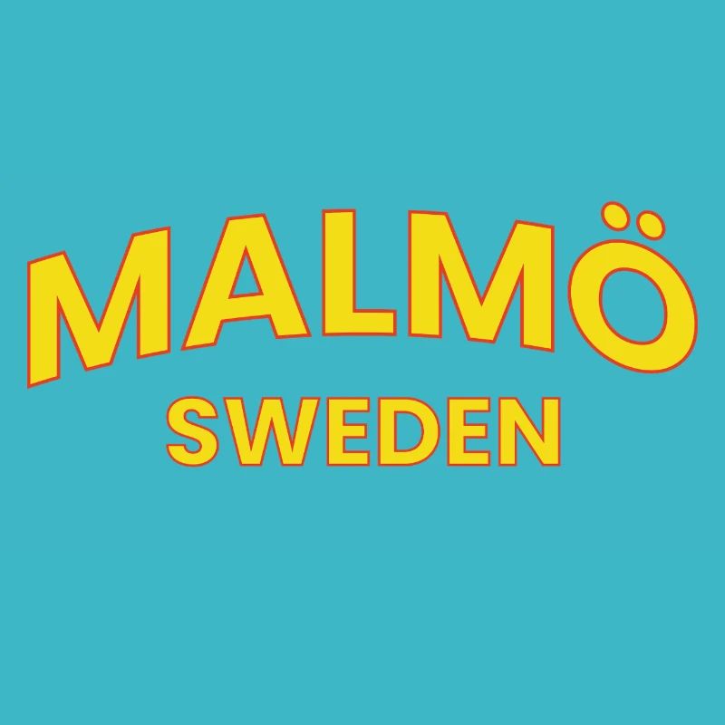 Malmö Schweden Retro-Textstil