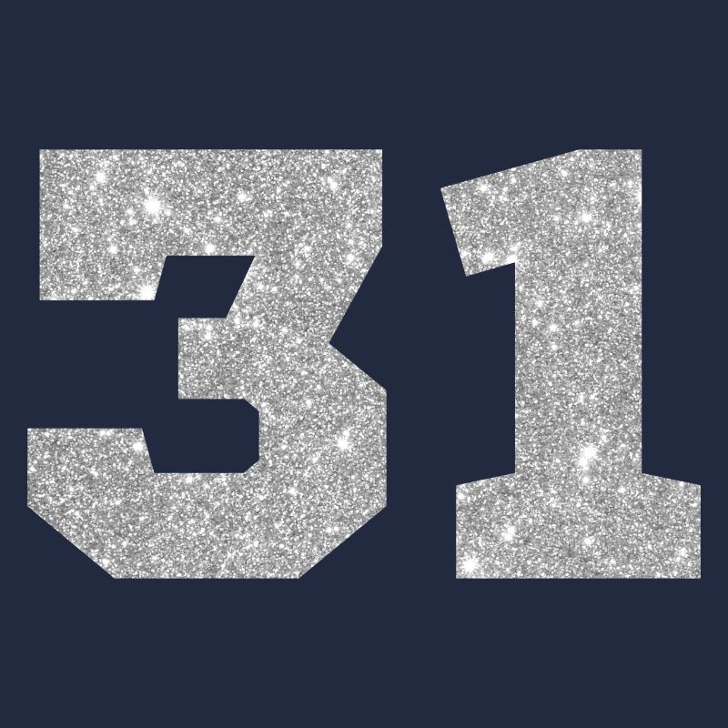 Number 31 Silver Glitter - 31st Anniversary