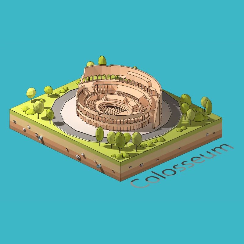 Geometric low poly the Colosseum