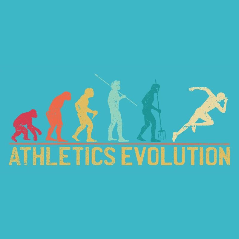 Evolution of Human Athletes Art Print