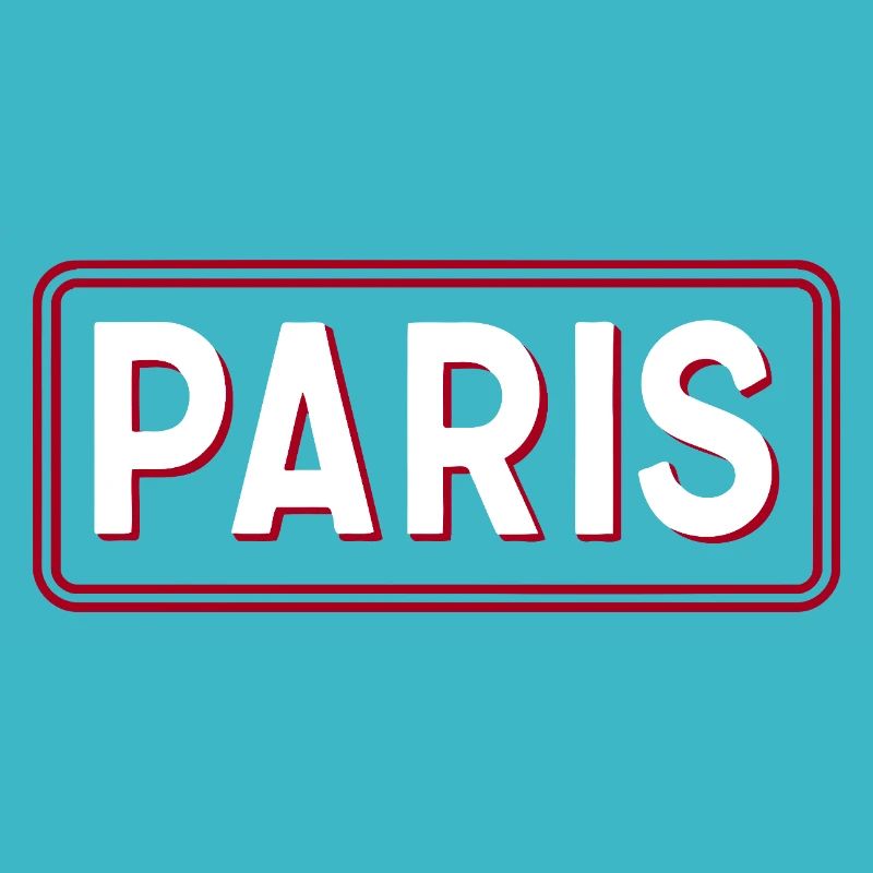 PARIS rétro 3D typographie blanc et rouge