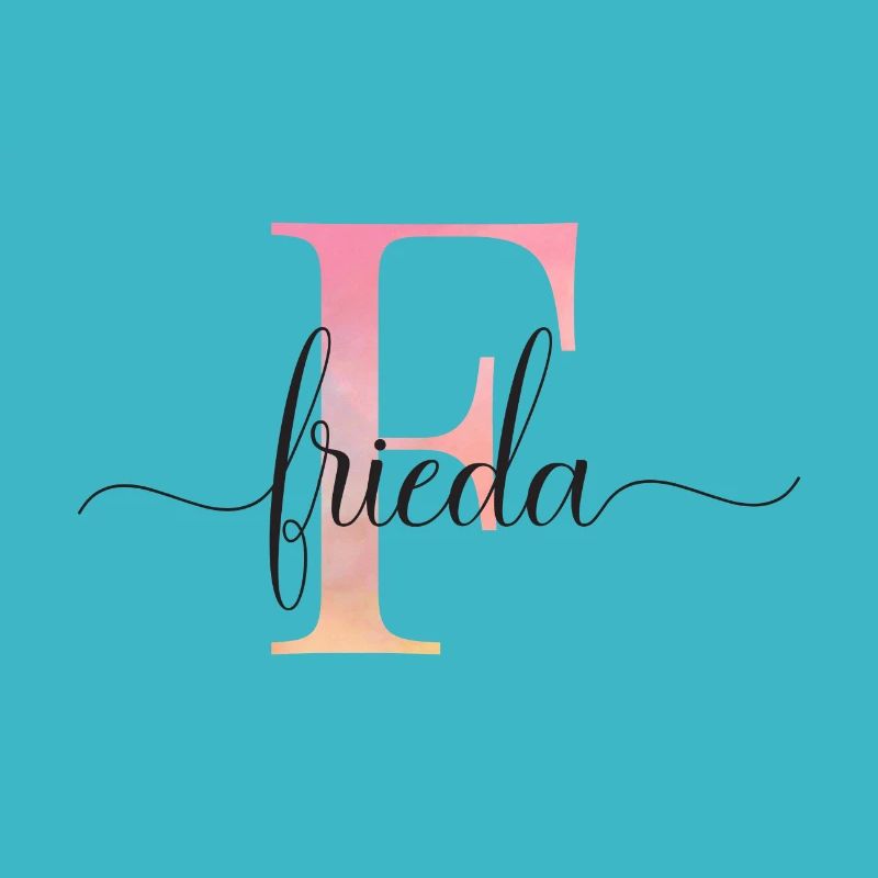 F| Monogramm | Name | Frieda |Watercolor