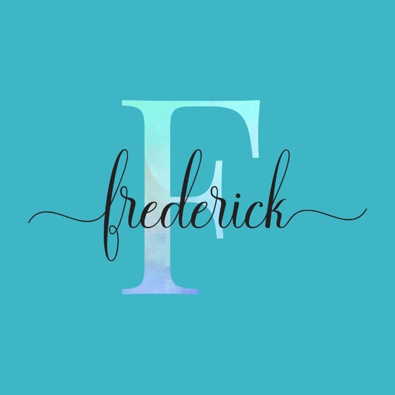 E| Monogramme | Nom | Frédéric | Aquarelle