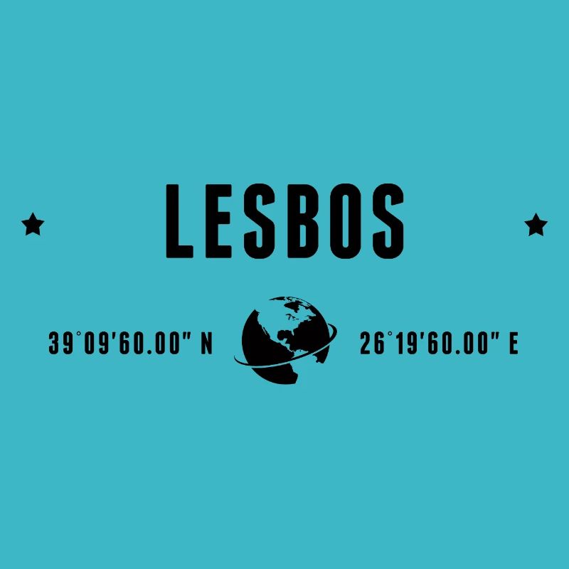 Lesbos Stylized Geographical Coordinates
