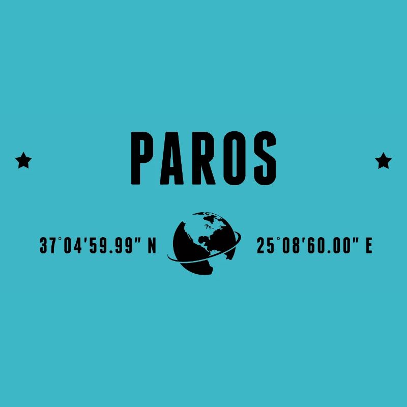 Paros Stylized Geographical Coordinates