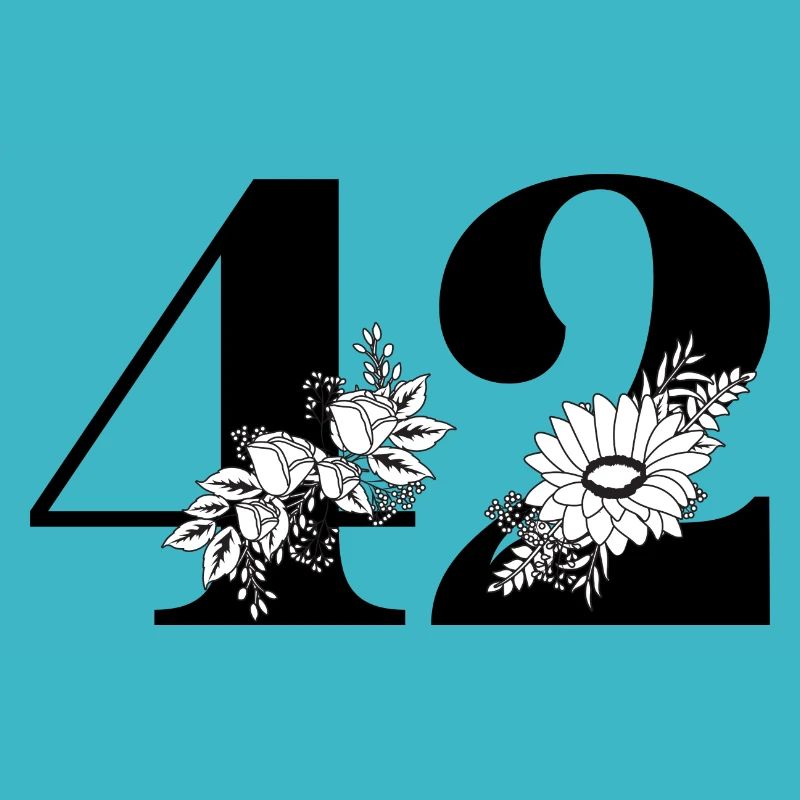 Nummer 42 Schwarze Blumen - 42. Blumengeburtstag