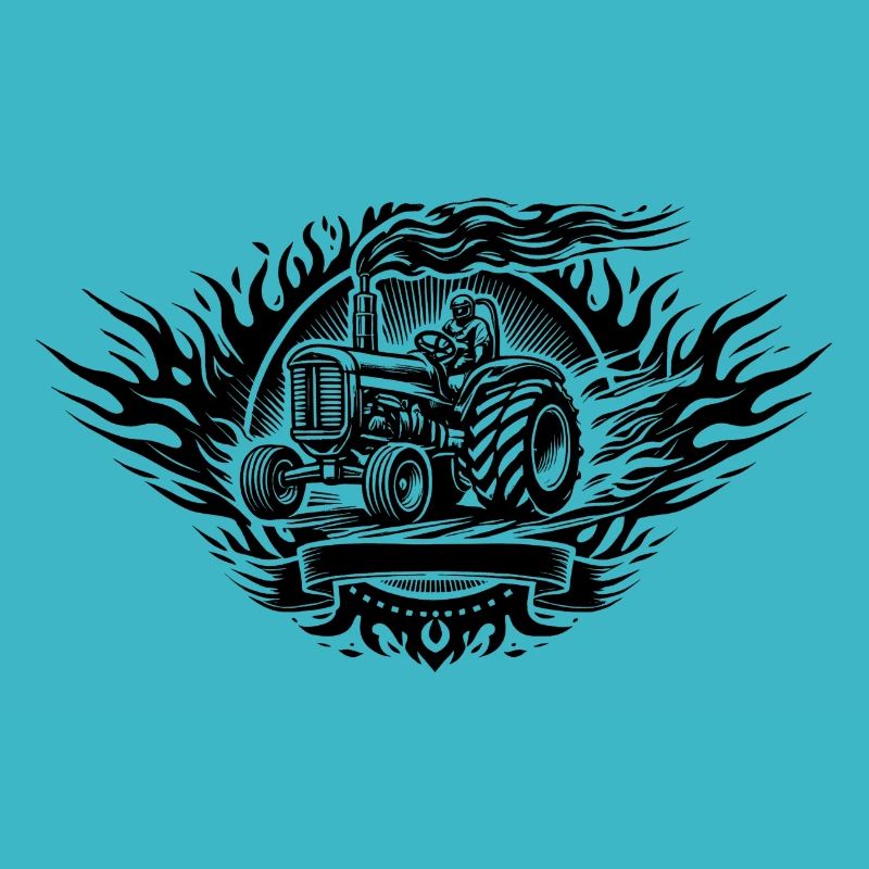 Logo de traction de tracteur