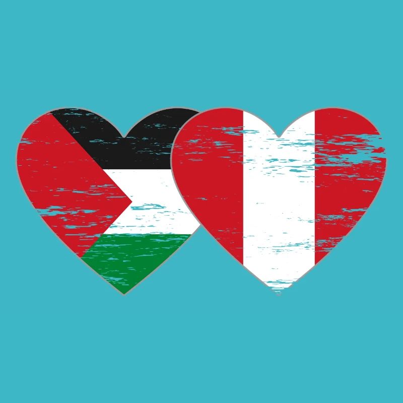 Palestine Peru flag heart used