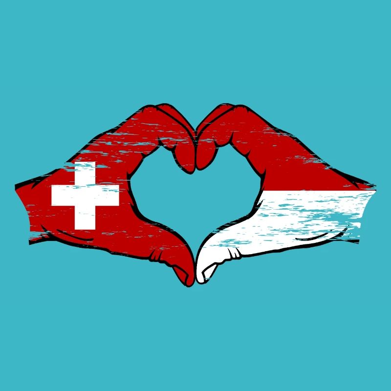 Suisse Monaco Drapeau Aiguilles Coeur Utilisé