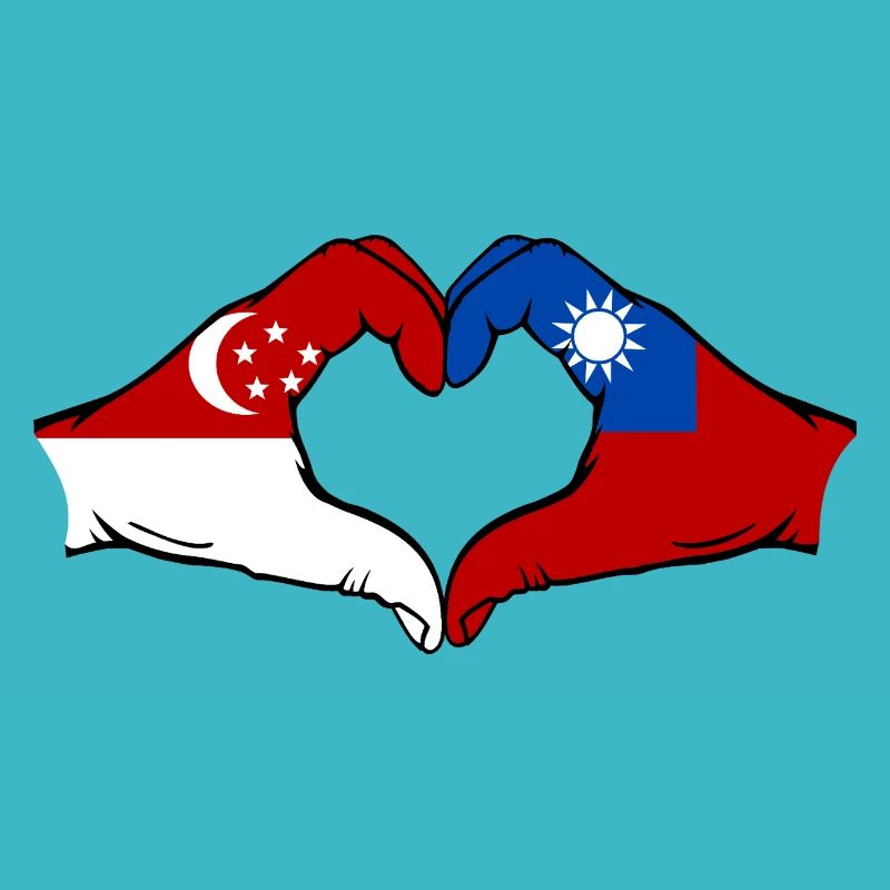 Singapour Taïwan mains forme de coeur