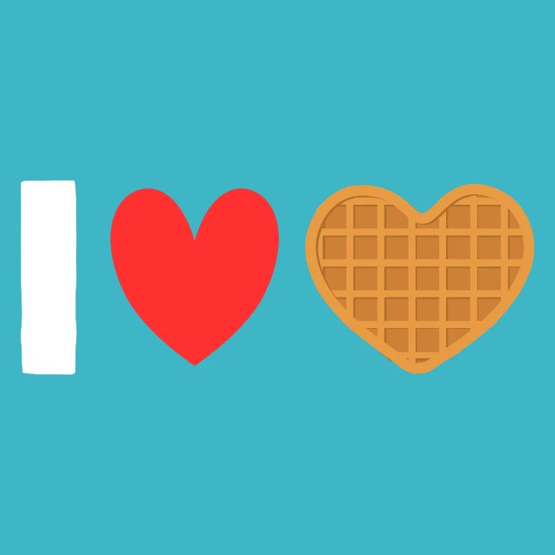 Ich liebe Waffelherz-Waffel-Frühstück