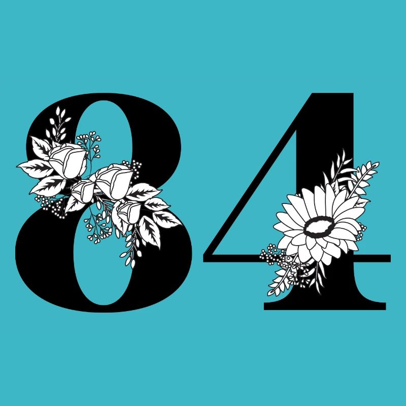 Nummer 84 Schwarze Blumen - 84. Blumengeburtstag