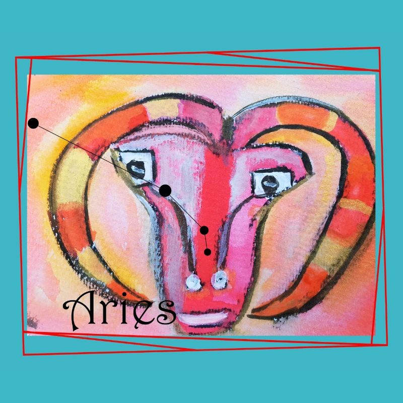 Aries Rainbow Celestial Art