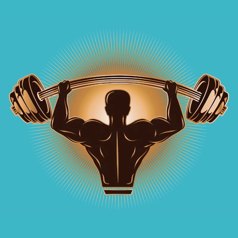 Haltère à la main - bodybuilder avec poids